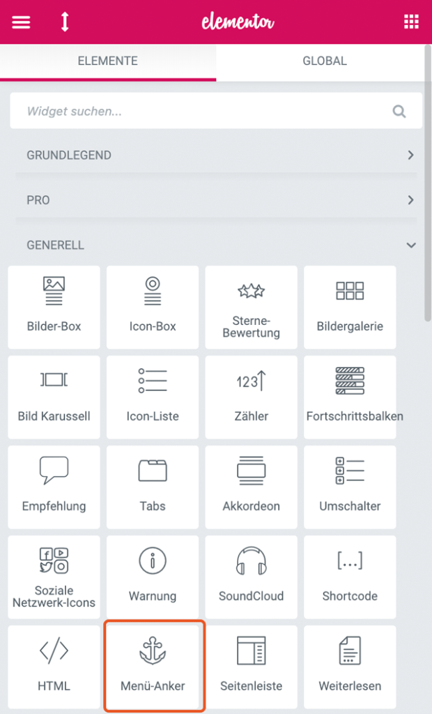 Screenshot Generelle Elemente menue anker Vogelmann Consulting - Internetagentur aus Mammendorf nähe München